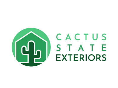 Logo - Cactus State Exteriors agency branding business design graphic design home house illustration logo realestate typography vector