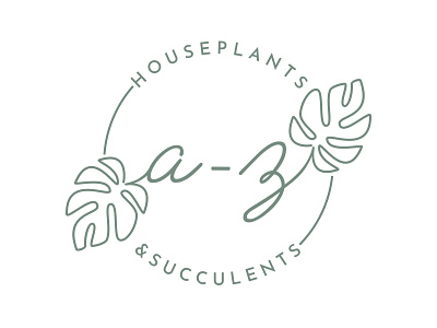 Logo - A - Z Houseplants & Succulents branding business design floral flower graphic design green illustration logo modern monstera natural plants shop succulents typography vector