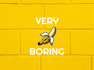 Logo - Very Boring banana branding business clean cool design graphic design illustration investment logo nft typography vector yellow