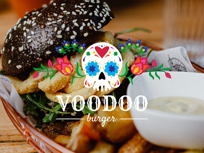 Logo - Voodoo Burger black branding burger design food graphic design illustration logo mexican restaurant typography vector voodoo
