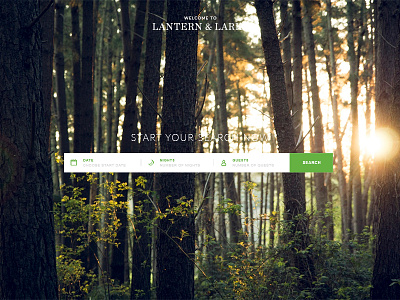 Glamping Website Home Page calendar camping date glamping search ui ux website