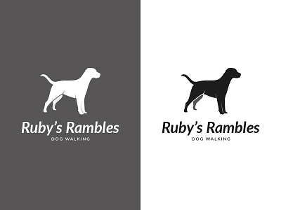 Ruby's Rambles Logo design dog dog walker logo logotype typography