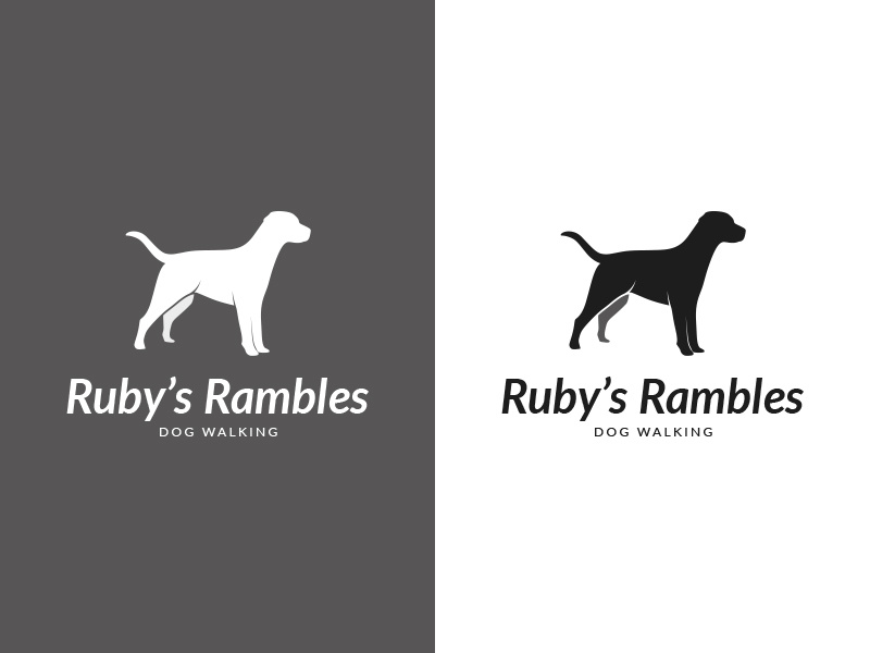 Ruby's Rambles Logo design typography logotype logo dog walker dog