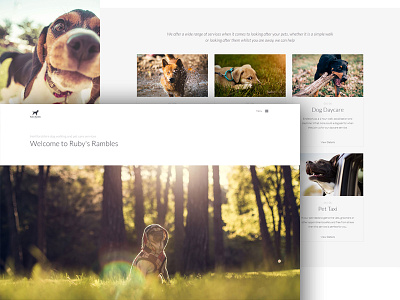 Dog Walking Website clean design dog home minimalist pet website