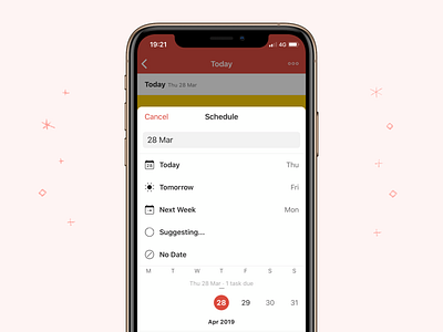 New Todoist Scheduler – iOS app calendar feature ios project real scheduler task task manager todo todoist ui