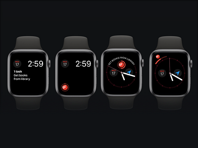 Graphic Complications – Apple Watch app complications design feature ios real task task manager todo todoist watchos