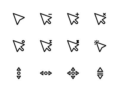 Cursor Icon Line Style arrow cursor ui