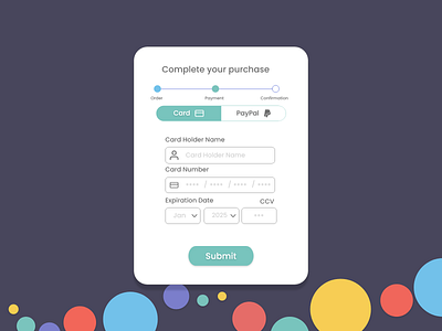 Credit Card Checkout Form graphic design web design