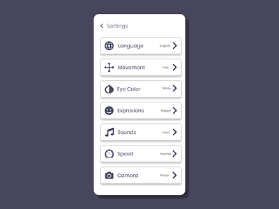 Settings Screen design graphic design mobile design ui