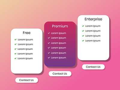 Pricing design graphic design ui ux web design