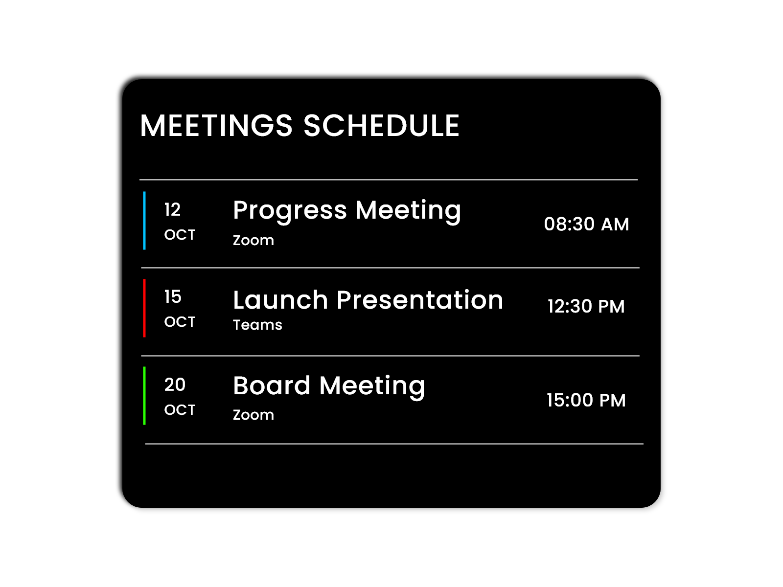 Schedule by Naile Emini on Dribbble