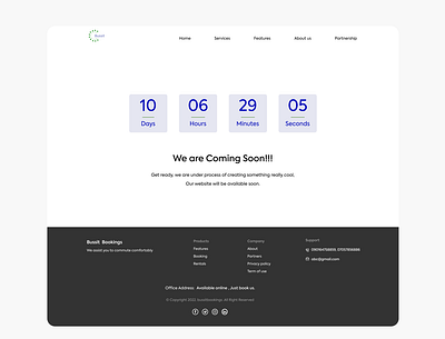 Coming soon page design ui