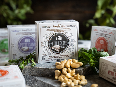 Happy Heart Vegan Gourmet cashewcheese cheese foodpackaging newprint packaging plantbased vegan