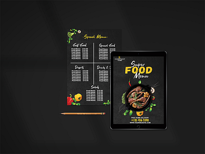 Food Menu Card Design branding business card graphic design