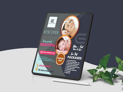 Salon Banner with Tab branding business card businesscard design effect flyer graphic design illustration logo ui