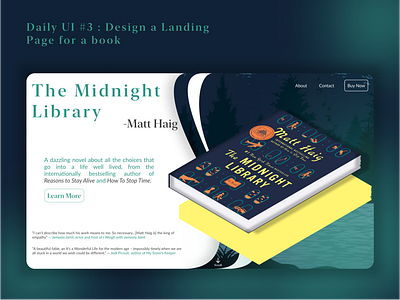 A Landing Page for a Book app dailyui design figma illustration ui ux