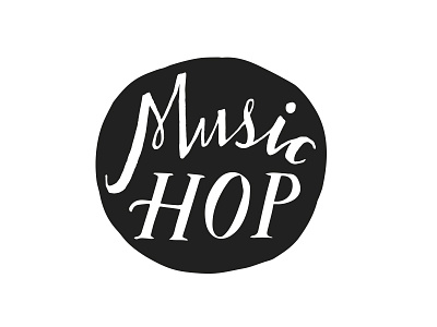 Music Hop black circle hop logo music white