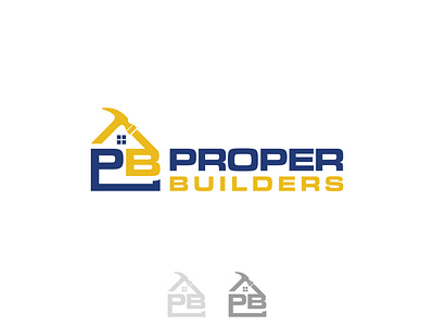 Proper Builders Logo | Letter PB Logo brand identity branding building logo business logo ckant16 construction logo creative logo graphic design icon design letter pb logo logo logo design modern logo pb building logo pb icon pb initial logo pb logo pb monogram logo