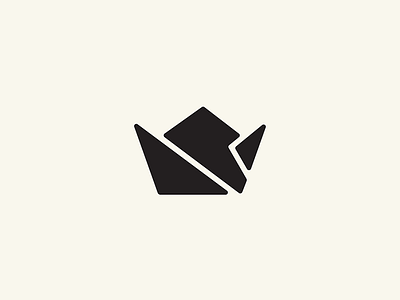 Crown crown flat king logo simple triangle vector