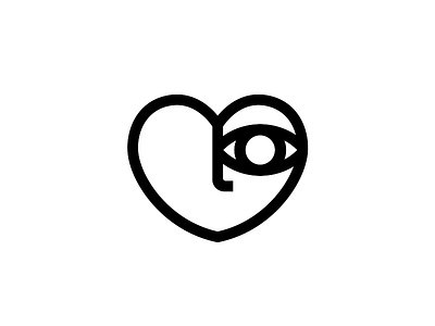 Ricardio exploration eye face heart icon illustration logo love mark symbol vector