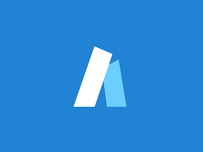 A a blue exploration icon illustration letter logo mark symbol vector