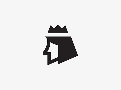 1 + King crown head icon illustration king logo mark number pixel symbol vector