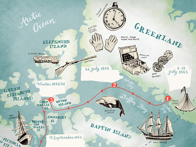 Arctic Map Illustration for BBC World Histories Magazine I