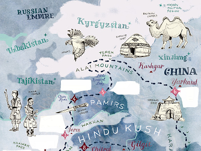 Central Asia Map Illustration, BBC World Histories Magazine III