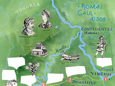 Moselle Map Illustration for BBC World Histories Magazine VI