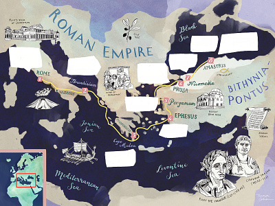 Roman Empire Map Illustration for BBC World Histories Magazine