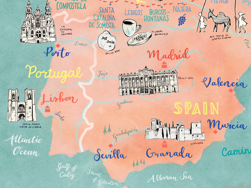 map-of-spain-and-portugal-by-theresa-grieben-on-dribbble