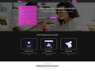 Dating Site Design design landing page ui web design