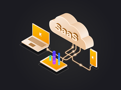 SaaS software system black computer design histogram illustration phone sketch ui vector web