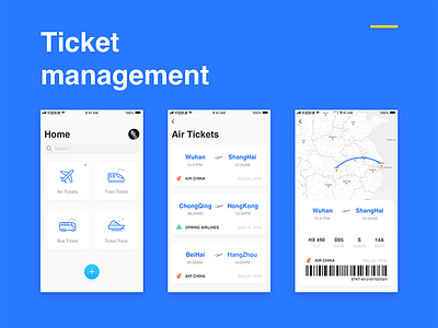 Ticket Management bus map plane ship ticket train