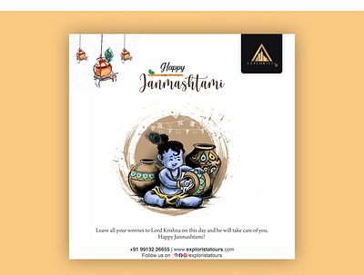 Happy Janmastami Social Media Post Design Idea 2021 graphic design janmastami social media post