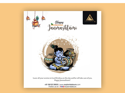 Happy Janmastami Social Media Post Design Idea