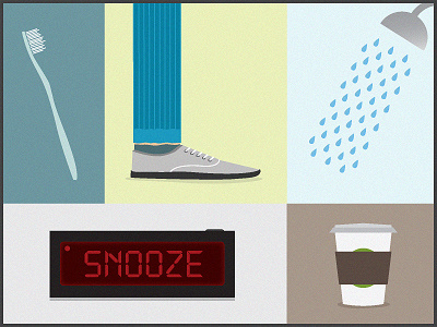 Morning Routine alarm brush coffee morning shoes shower