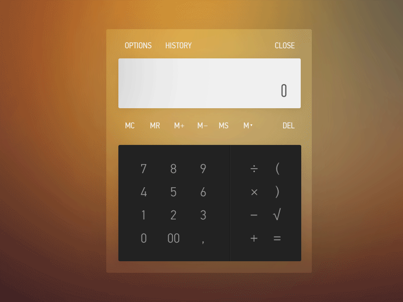 Day 004 Calculator 004 animation calculator dailyui form interface ui widget