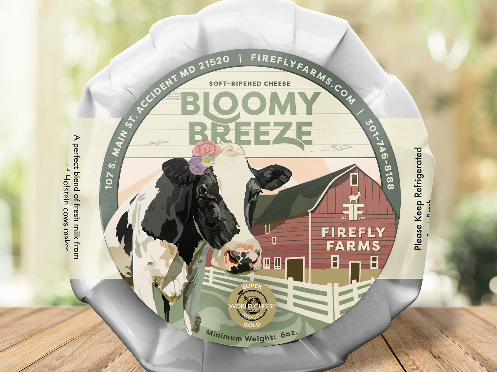 Firefly Farms Bloomy Breeze Cheese Label by Octavo Designs on Dribbble