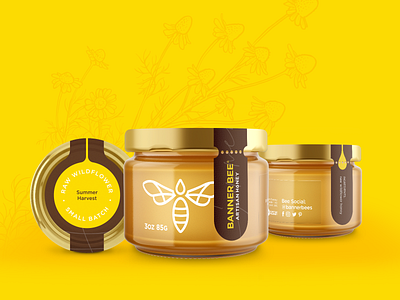 Banner Bee Raw Wildflower Honey 3oz Small Batch Jars by Octavo Designs ...