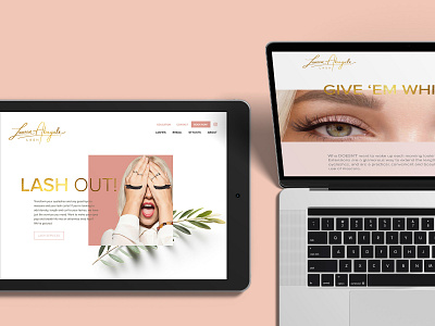 Lauren Abagale Lash Website animation beauty eyelash eyelash extensions eyelashes gold parallax pink webdesign webdevelopment website