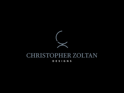 Christopher Zoltan Designs Logo black blue branding c chair d design furniture design interior design logo modern z