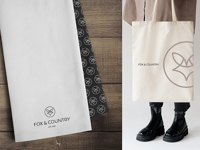 Fox & Country Tote and Dish Towels animal black branding candle fox logo lotion soap tote towel