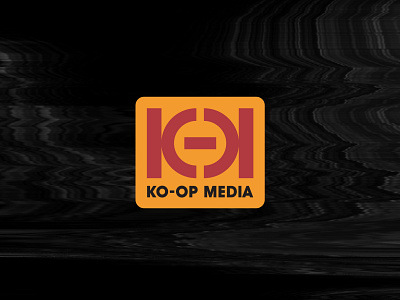 KO-OP Media Logo black branding design logo red retro video vintage yellow