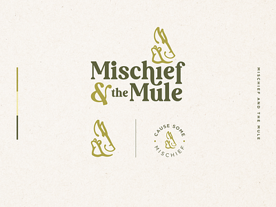 Mischief and the Mule bar branding brandmark canal craft green humor illustration logo mark mischief mule palette rat restaurant seal tasty trouble typography yellow