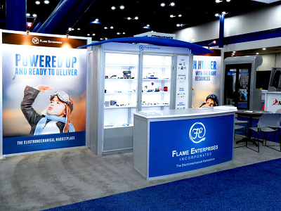 Flame Enterprises Trade Show Graphics blue exhibit graphics flame graphics trade show