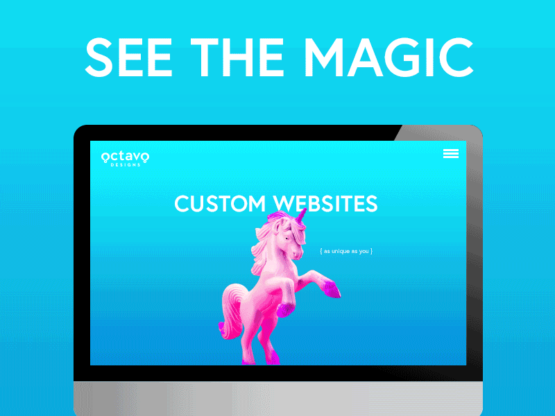 Octavo Designs Website animation clean colorful unicorn web design website