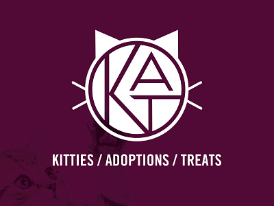 K.A.T. - Kitties / Adoptions / Treats branding cat cafe cat logo identity logo purple