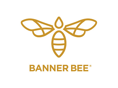 Banner Bee Company Logo apiary b beauty bee beeswax branding branding agency cosmetics drop gold honey identity logo organic san serif wings