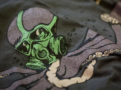 Octavo T-Shirt gas mask illustration octavo designs octopus shirt t shirt tee